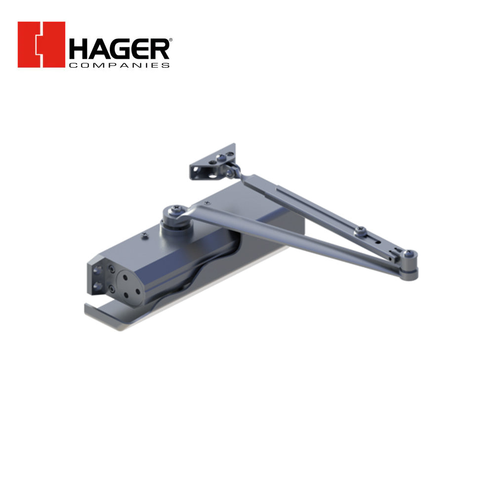 HAGER - 5300-PAR - Surface Closer Push or Pull Side Parallel Arm Mounting - Size 1 to 6 Adjustable - Grade 1 - Aluminum