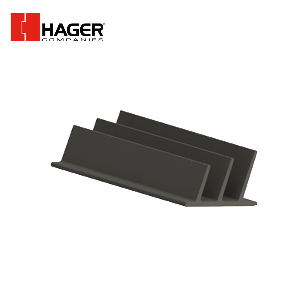 HAGER - 738S - Weather Strip 3 Fin Smoke Seal - Charcoal