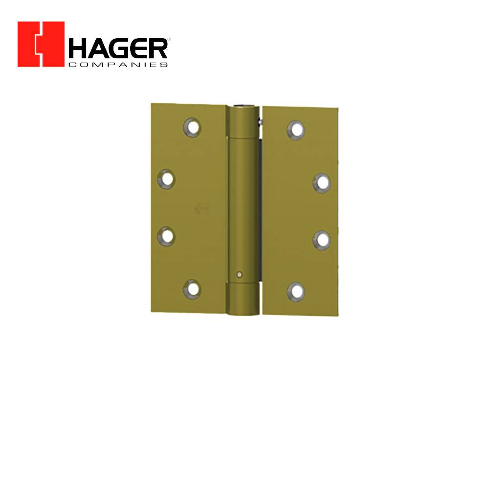 HAGER - EC1105 4.5X 4.5 US3 - Full Mortise Spring Hinge 4-1/2 by 4-1/2 - Bright Brass-605