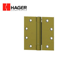 HAGER - EC1105 4.5X 4.5 US3 - Full Mortise Spring Hinge 4-1/2 by 4-1/2 - Bright Brass-605