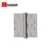 HAGER - ECBB1102 - Full Mortise Ball Bearing Ecco Hinge - 4.5 Inch by 4.5 Inch - 5 Knuckle - Satin Chrome