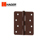 HAGER - RCBB1741 - Steel Full Mortise Residential Hinge - Ball Bearing with Screws - 4 by 4 Round Corners - Dark Oxidized Satin Bronze Oil Rubbed-613