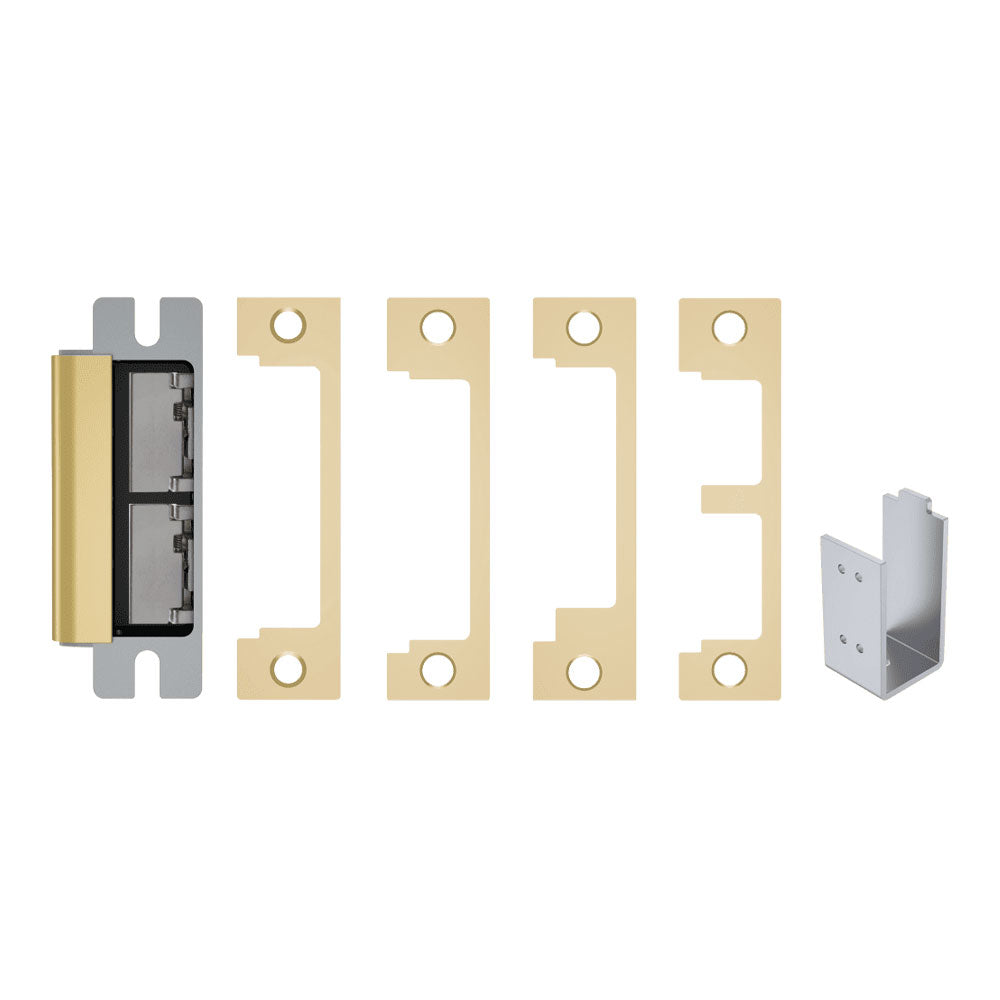 HES - 1600 Series - Electric Strike Body for Cylindrical or Mortise Latchbolt and Deadbolt Locks with 1DB (1N 1ND 1NM 1NTD) Faceplate Kit - Grade 1 - Auto-Sensing 12/24 VDC