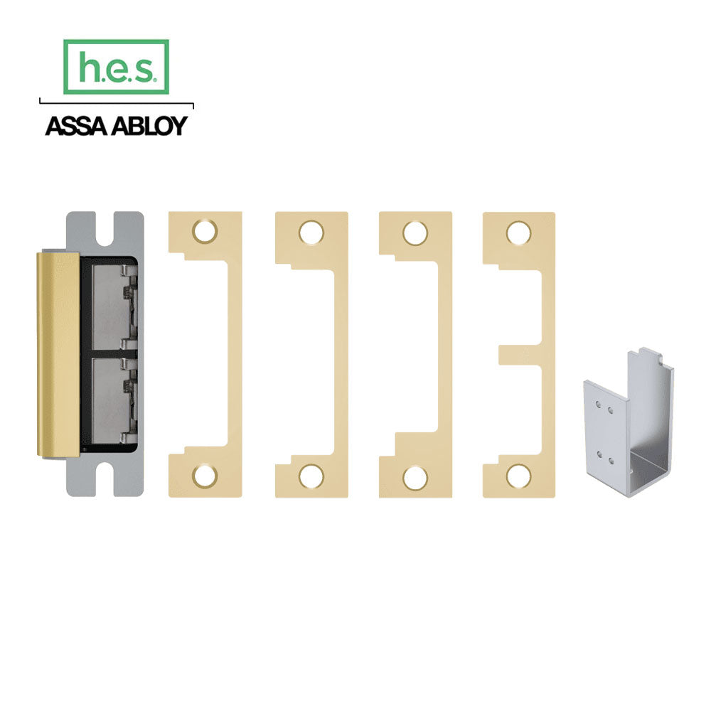 HES - 1600 Series - Electric Strike Body for Cylindrical or Mortise Latchbolt and Deadbolt Locks with 1DB (1N 1ND 1NM 1NTD) Faceplate Kit - Grade 1 - Auto-Sensing 12/24 VDC