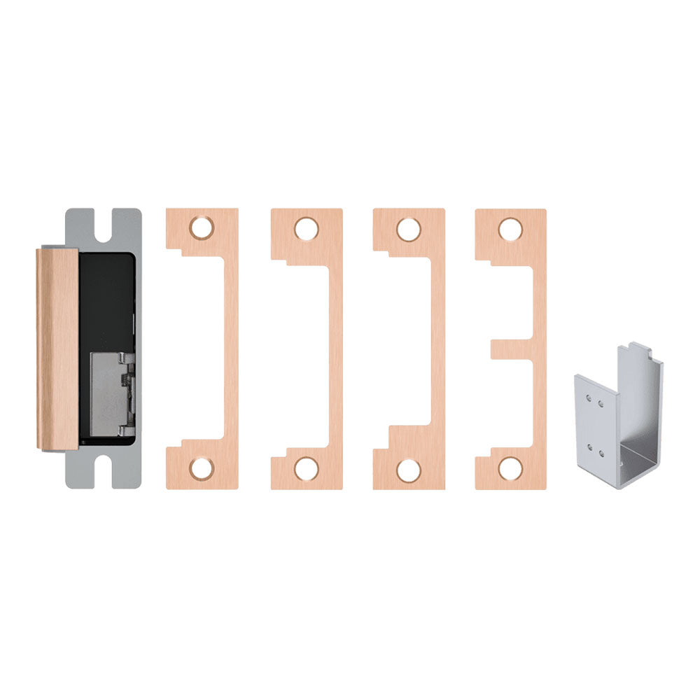 HES - 1600 Series - Electric Strike Body for Cylindrical or Mortise Latchbolt and Deadbolt Locks with 1DB (1N 1ND 1NM 1NTD) Faceplate Kit - Grade 1 - Auto-Sensing 12/24 VDC