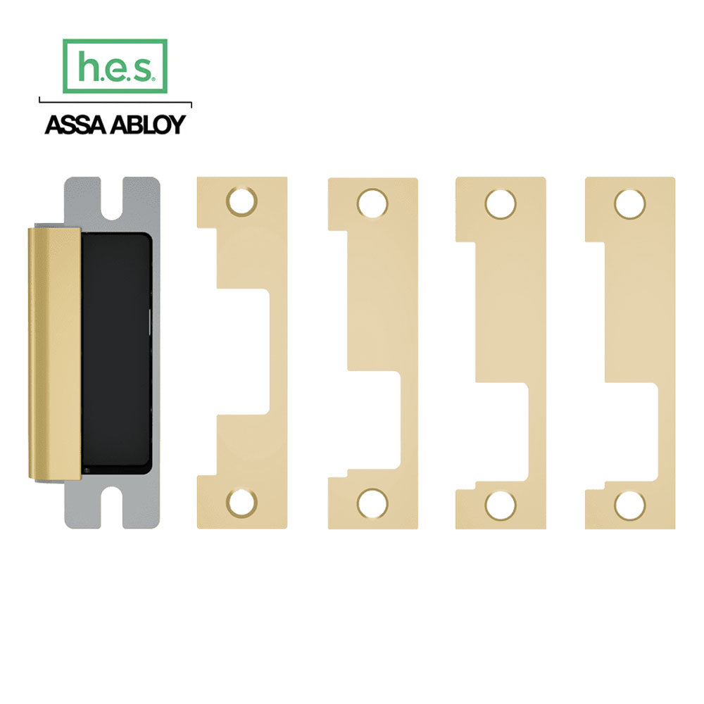 HES - 1600 Series - Electric Strike Body for Cylindrical or Mortise Latchbolt and Deadbolt Locks with 1LB (1J 1K 1KD 1KM) Faceplate Kit - Grade 1 - Auto-Sensing 12/24 VDC