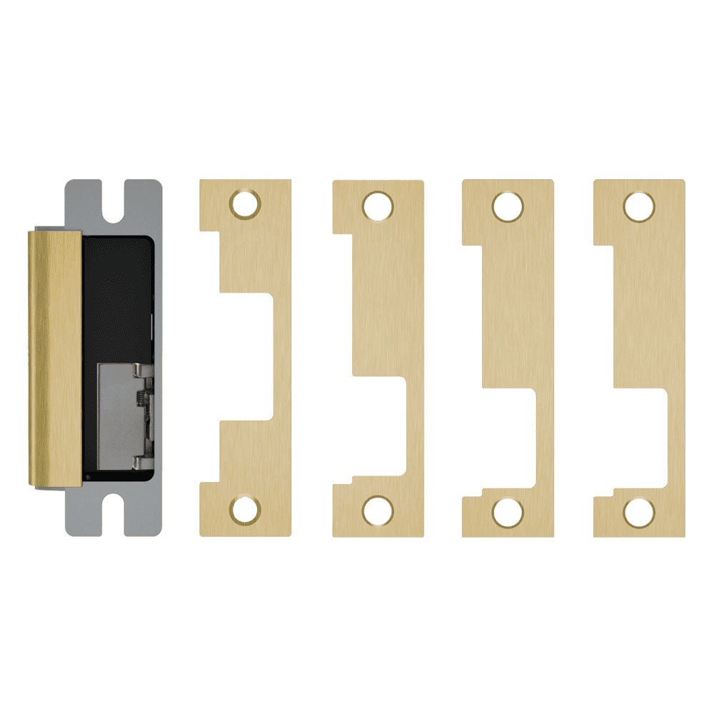 HES - 1600 Series - Electric Strike Body for Cylindrical or Mortise Latchbolt and Deadbolt Locks with 1LB (1J 1K 1KD 1KM) Faceplate Kit - Grade 1 - Auto-Sensing 12/24 VDC