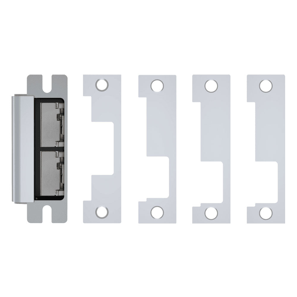 HES - 1600 Series - Electric Strike Body for Cylindrical or Mortise Latchbolt and Deadbolt Locks with 1LB (1J 1K 1KD 1KM) Faceplate Kit - Grade 1 - Auto-Sensing 12/24 VDC