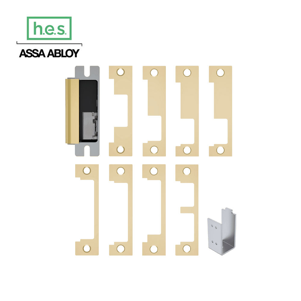 HES - 1600 Series - Electric Strike Body for Cylindrical or Mortise Latchbolt and Deadbolt Locks with 1LB and 1DB (1J 1K 1KD 1KM 1N 1ND 1NM 1NTD) Faceplate Kit - Grade 1 - Auto-Sensing 12/24 VDC