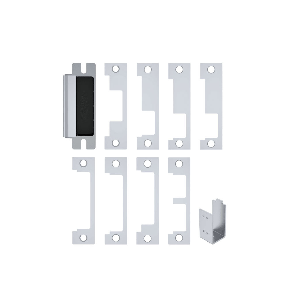 HES - 1600 Series - Electric Strike Body for Cylindrical or Mortise Latchbolt and Deadbolt Locks with 1LB and 1DB (1J 1K 1KD 1KM 1N 1ND 1NM 1NTD) Faceplate Kit - Grade 1 - Auto-Sensing 12/24 VDC