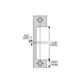 HES - 1006 Series - Faceplate for Mortise Locksets with 1 Inch Deadbolt without Deadlatch - HD Option (4-7/8 Inch x 1-1/4 Inch)