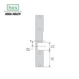 HES - 1006 Series - Faceplate for Mortise Locks with Deadbolt - K-2 Option (9 Inch x 1-3/8 Inch)