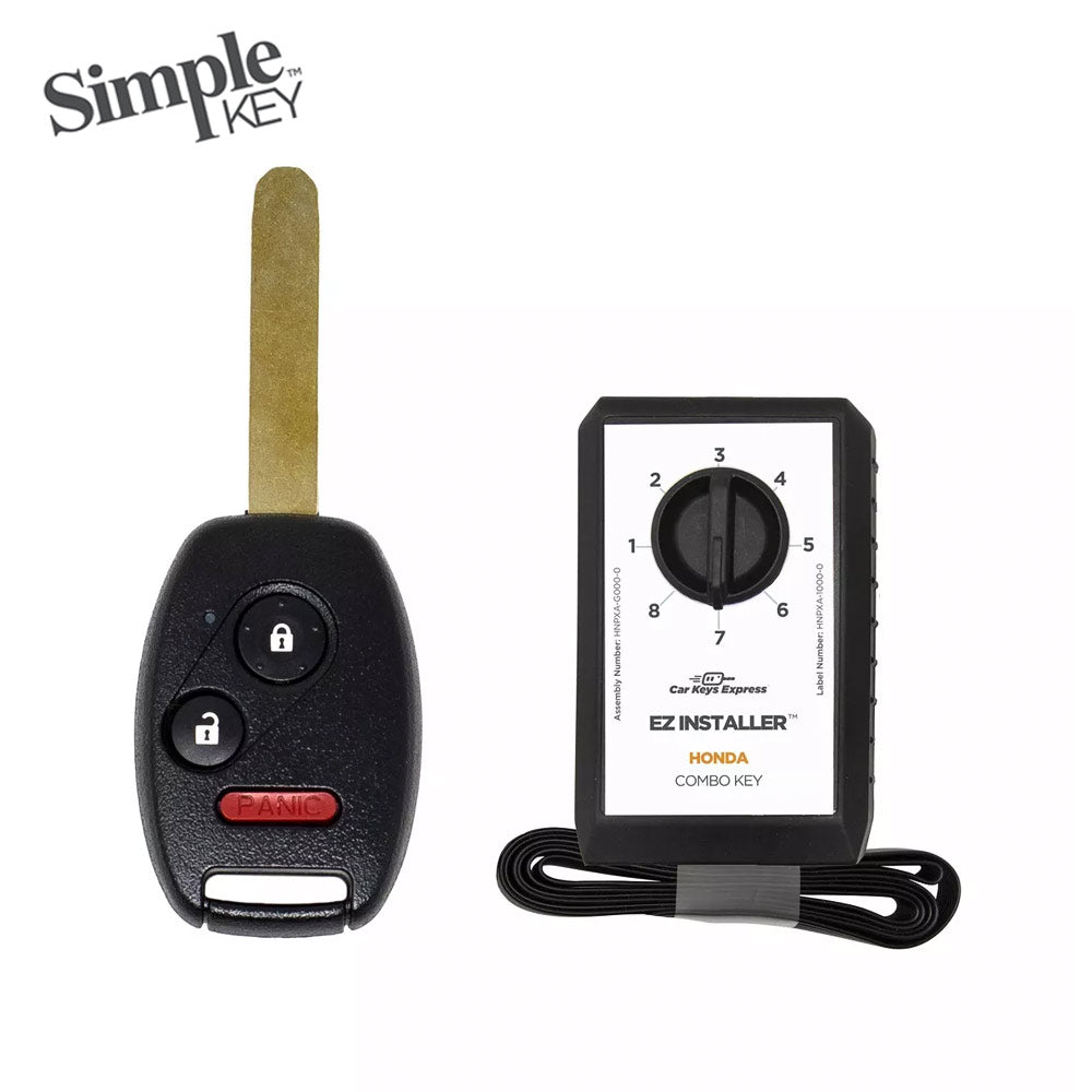 Simple Key 3 Button Remote w/ Panic 2006-2017 Honda and EZ Installer Programmer