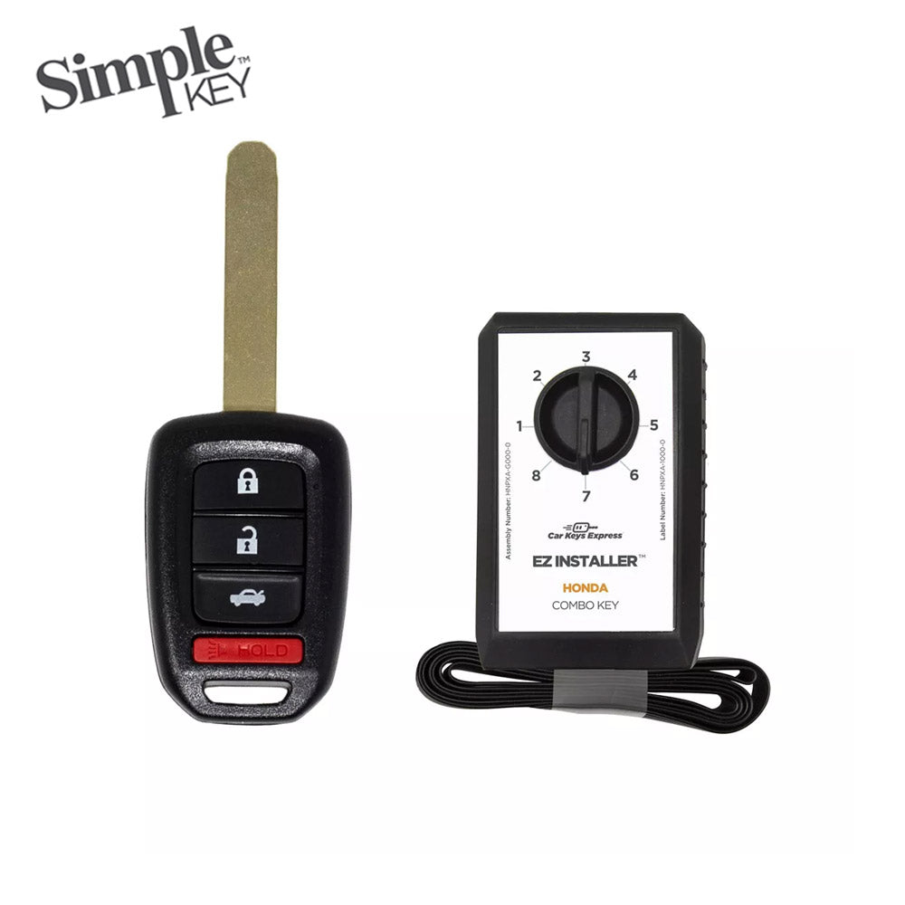 Simple Key 4 Button Remote w/ Panic & Trunk 2013-2015 Honda HNRH-H4TZ2SK and EZ Installer Programmer