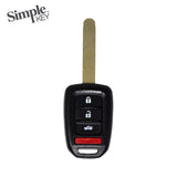 Simple Key 4 Button Remote w/ Panic & Trunk 2013-2015 Honda HNRH-H4TZ2SK and EZ Installer Programmer