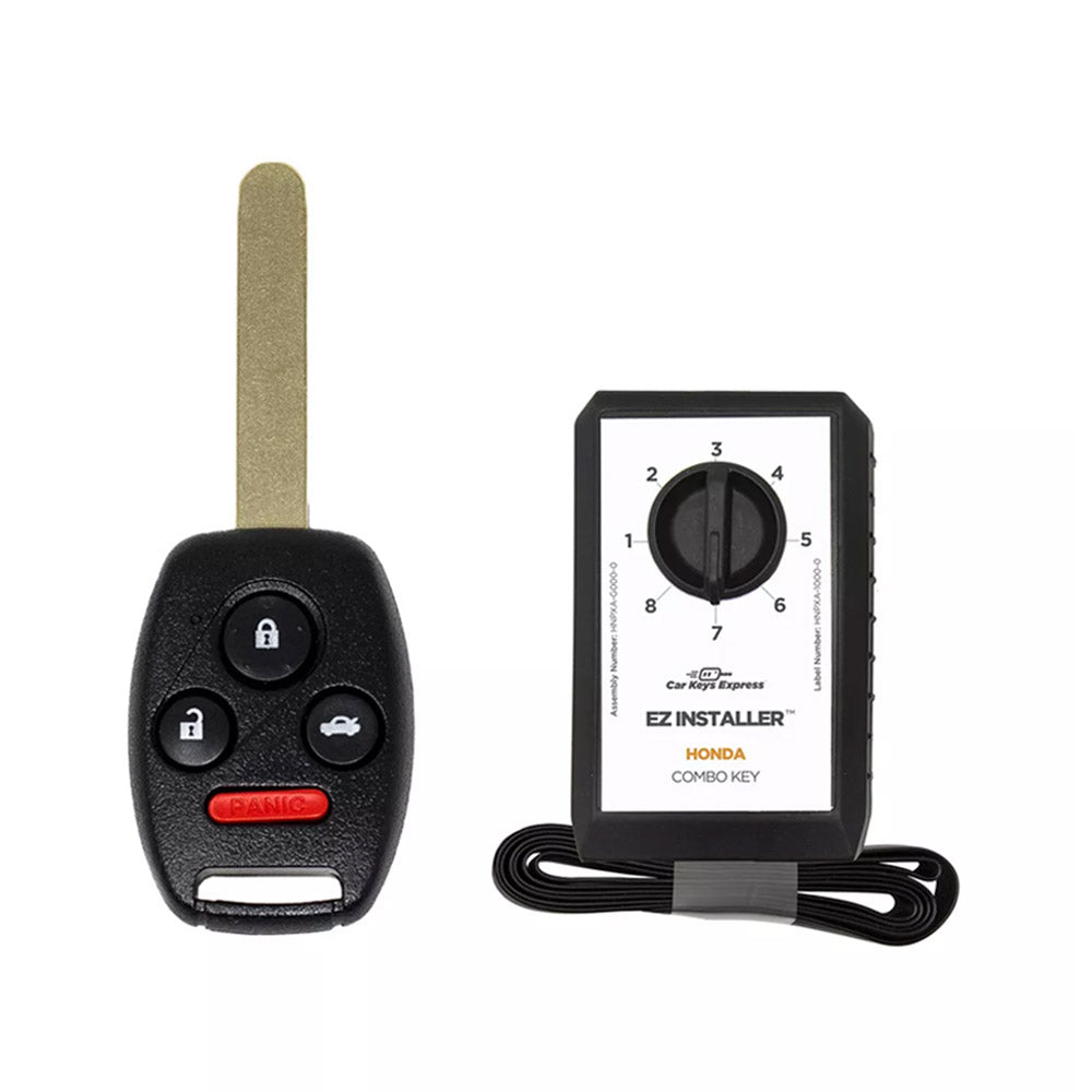 Simple Key 4 Button Remote w/ Panic & Trunk 2008-2012 Honda HNRH-H4TZ1SK and EZ Installer Programmer