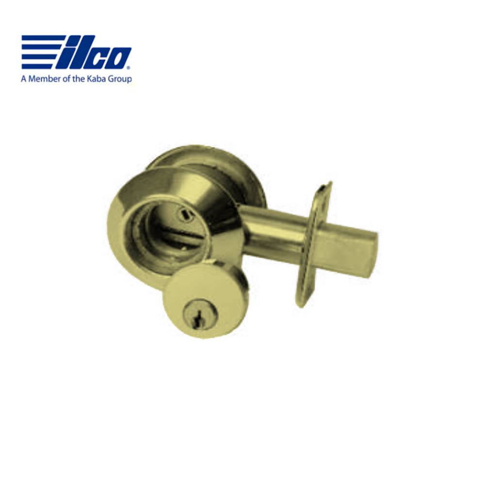 ILCO - Mortise Cylinder Heavy Duty Standard Deadbolt - 2-3/8 Backset - Bright Brass - Grade 2 (Without Single Cylinder)