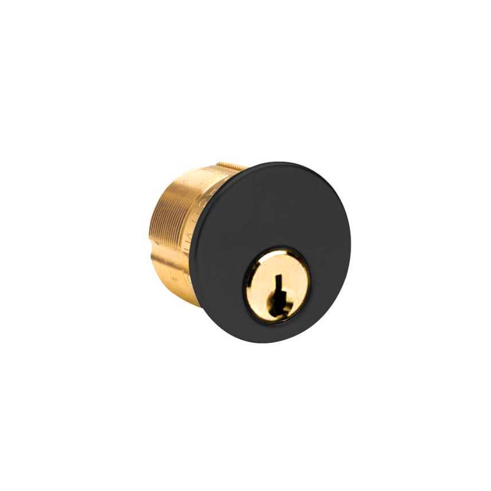 ILCO - 7185 - Mortise Cylinder - 1 1/8 - 5 Pin - Schlage C - Standard Cam - KD - 29 - Black Aluminum - Grade 1