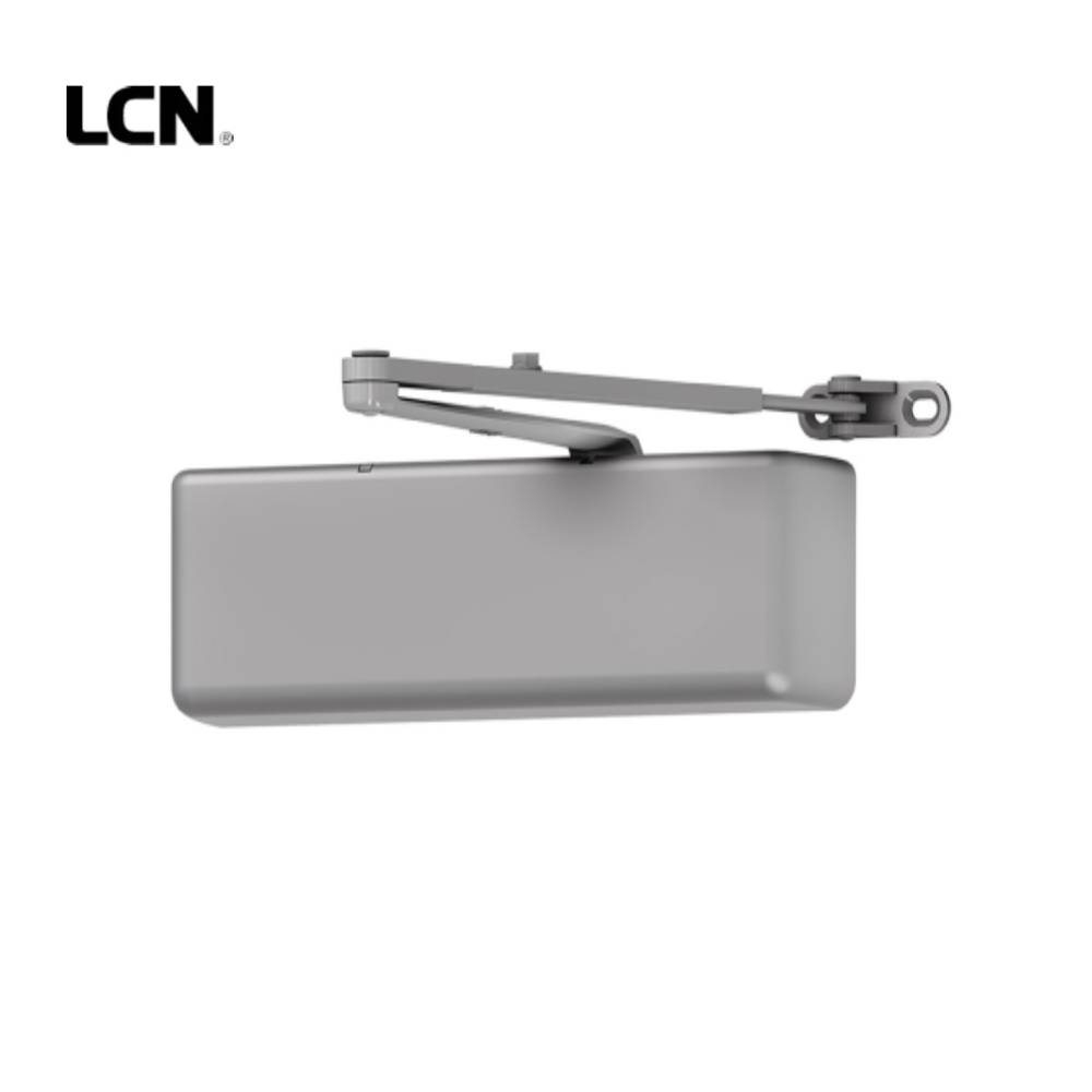 LCN - 4040XP - Surface Door Closer Regular Arm - Adjustable Size 1-6 - Metal Cover - Left-Handed - Grade 1 - 689 (Aluminum Painted Finish)