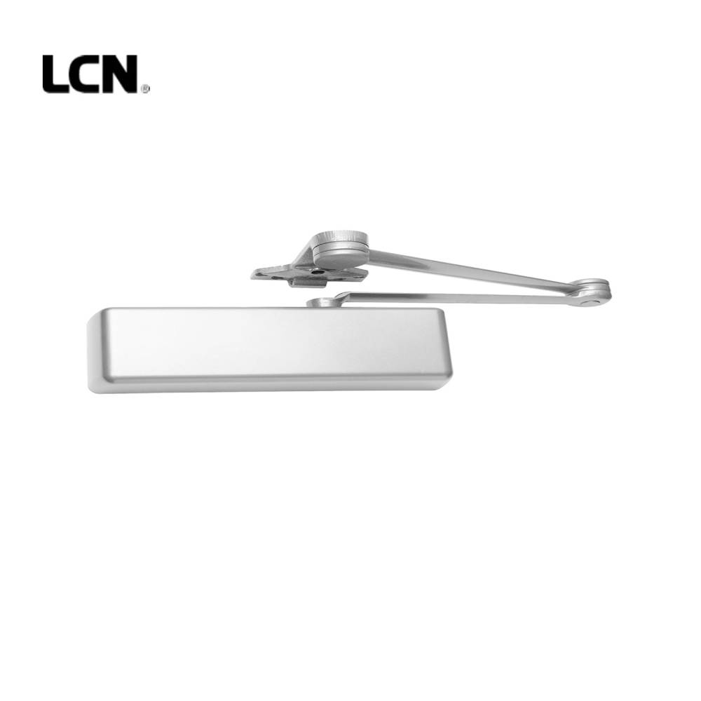 LCN - 4111-CUSH - Surface Door Closer - Cush-N-Stop Arm - Delayed Action - Plastic Cover - Size 1-5 - Grade 1 - Optional Handed - 689 (Aluminum Painted Finish)