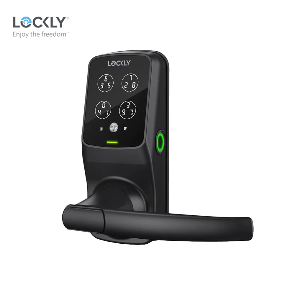 Lockly - PGD628F - Fingerprint Biometric Electronic Lever Set - Keypad - App Control - Field Reversible - Secure Plus Latch Edition