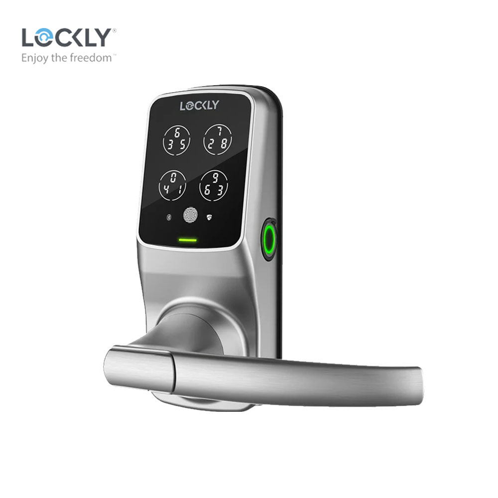 Lockly - PGD628F - Fingerprint Biometric Electronic Lever Set - Keypad - App Control - Field Reversible - Secure Plus Latch Edition