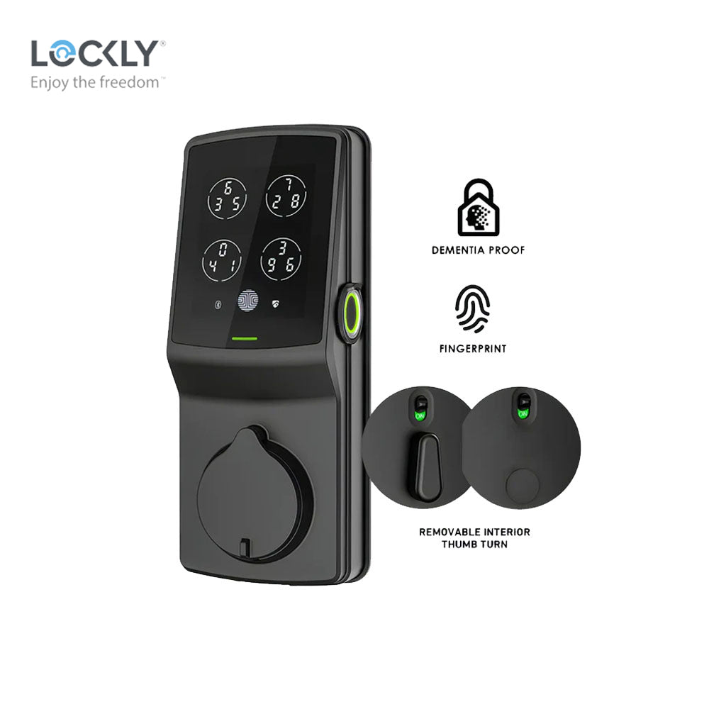 Lockly - PGD728FK - Dementia Proof - Fingerprint Biometric Electronic Smart Lock - Keypad - App Control - Secure Plus Deadbolt Edition