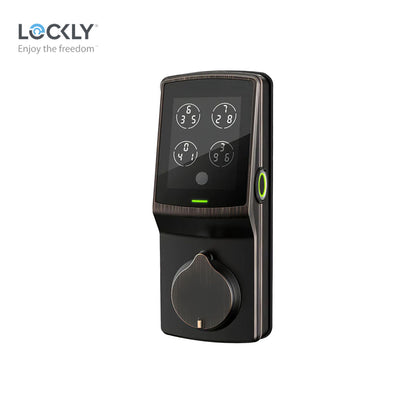 Lockly - PGD728FK - Secure PLUS Dementia-Proof Smart Lock Electronic Deadbolt - Fingerprint Reader - Bluetooth - Wi-Fi