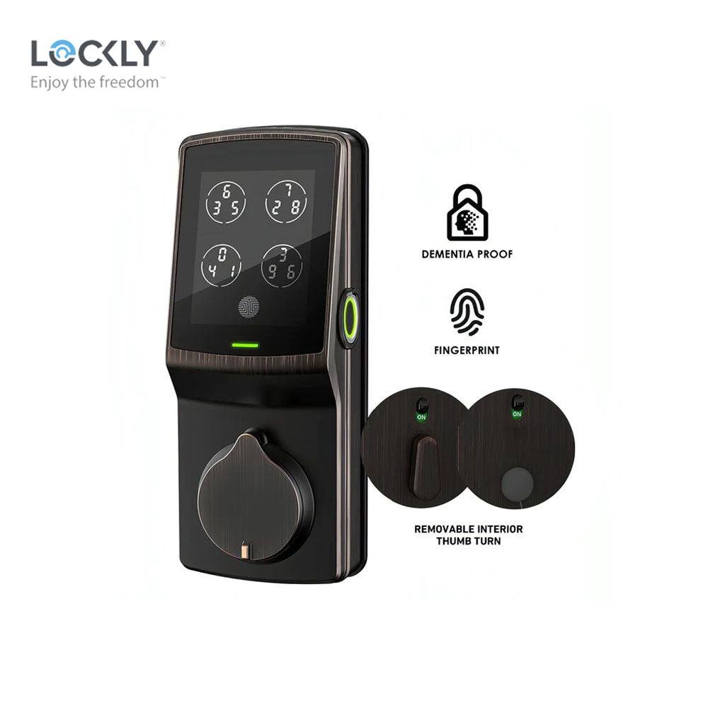 Lockly - PGD728FK - Dementia Proof - Fingerprint Biometric Electronic Smart Lock - Keypad - App Control - Secure Plus Deadbolt Edition