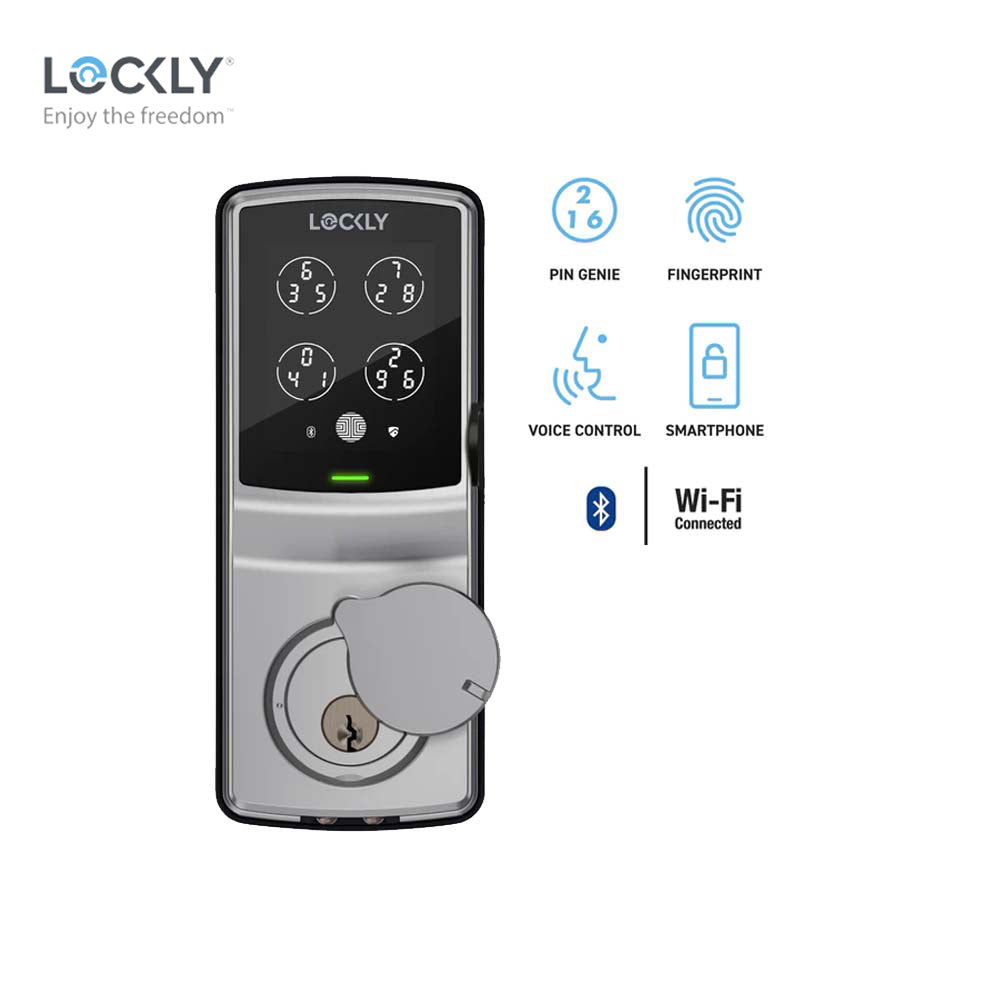 Lockly - PGD728W - Wi-Fi Enabled Smart Lock - Fingerprint Biometric- Remote App Control - Keypad - Secure Pro Deadbolt Edition