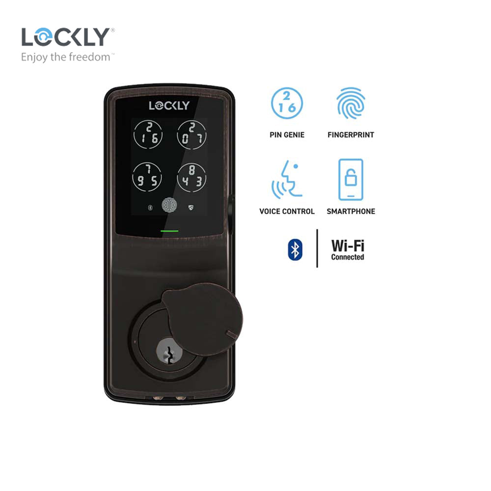 Lockly - PGD728W - Wi-Fi Enabled Smart Lock - Fingerprint Biometric- Remote App Control - Keypad - Secure Pro Deadbolt Edition