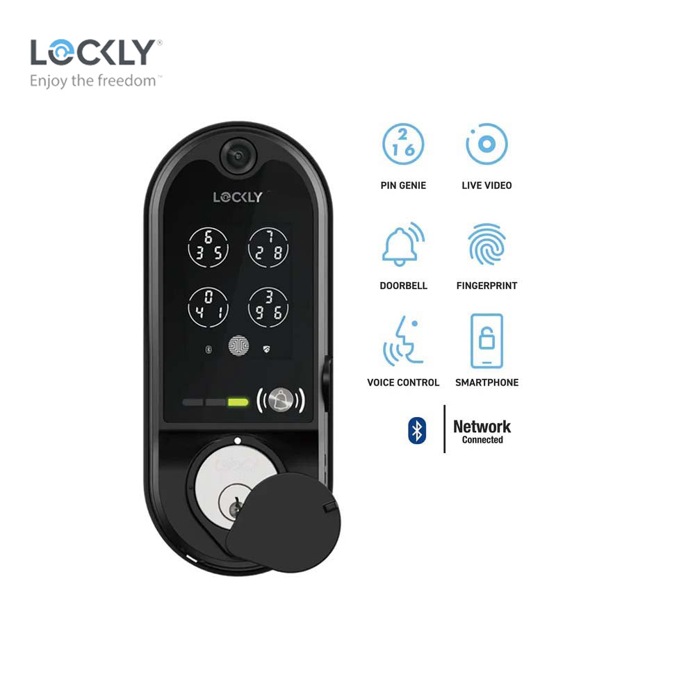 Lockly - PGD798 - Vision Doorbell Video Camera Smart Lock - Fingerprint Biometric Keypad - Remote App Control - Vision Deadbolt Edition