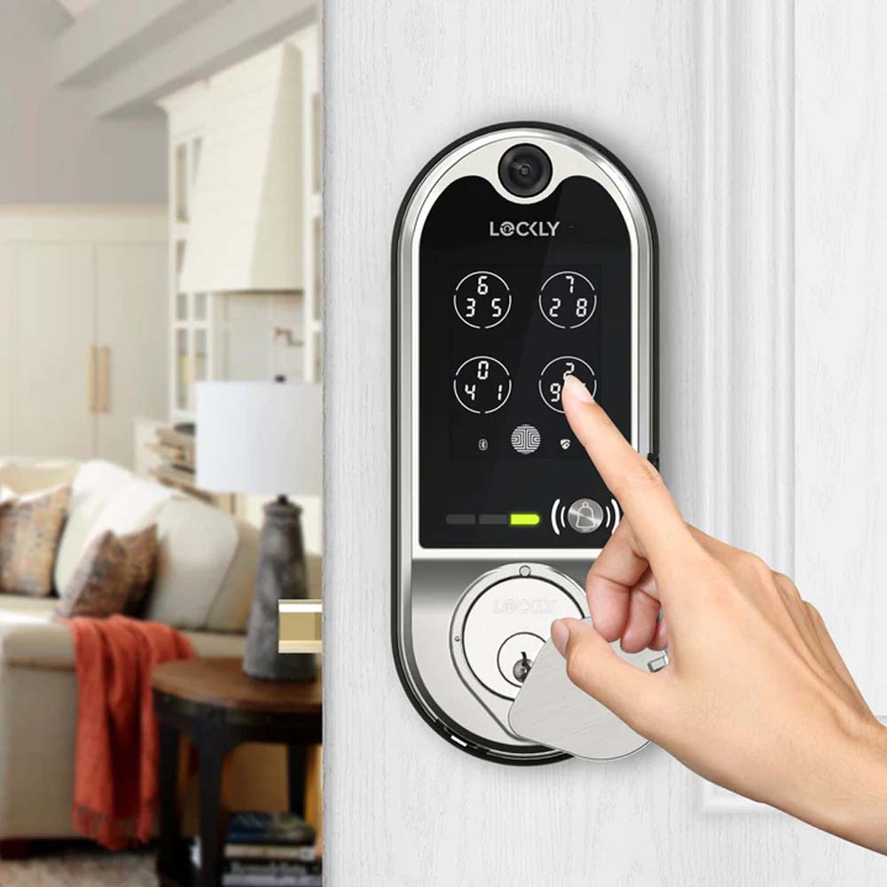 Lockly - PGD798 - Vision Doorbell Video Camera Smart Lock - Fingerprint Biometric Keypad - Remote App Control - Vision Deadbolt Edition