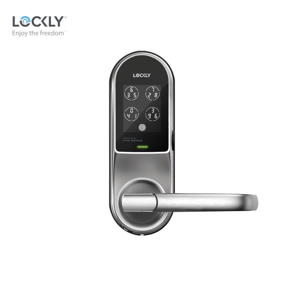 Lockly Guard - PGD679LW - Lever Latch Smart Lock - Wi-Fi/Bluetooth App - RFID Fingerprint Reader - Touchscreen Keypad - Latch 679L