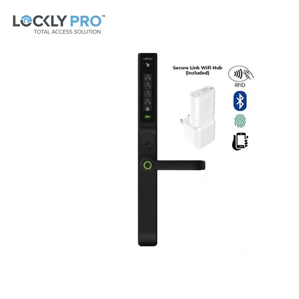 Lockly Guard - PGD238LM - Mortise Exit/Entry Lever Set - RFID - Fingerprint Reader - Wi-Fi-Bluetooth App - Defender 238LM