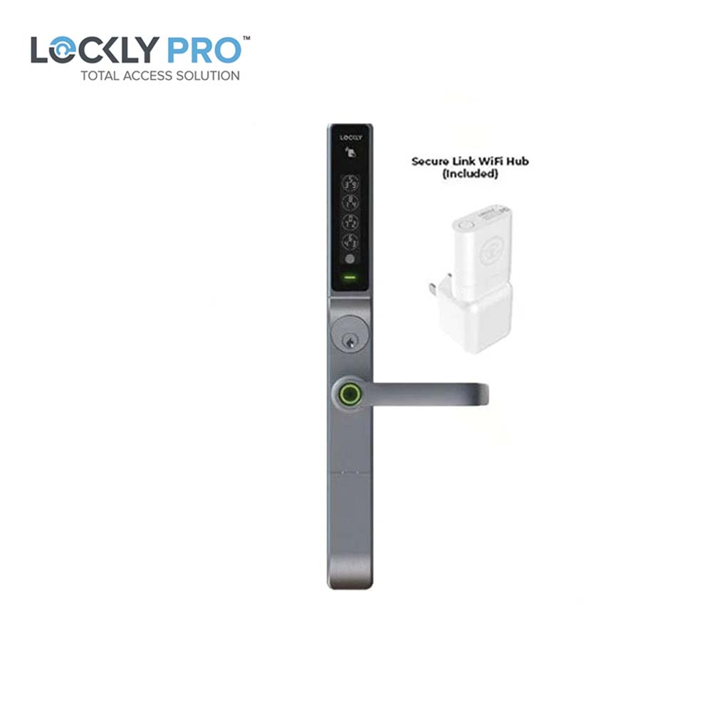 Lockly Guard - PGD238LM - Mortise Exit/Entry Lever Set - RFID - Fingerprint Reader - Wi-Fi-Bluetooth App - Defender 238LM