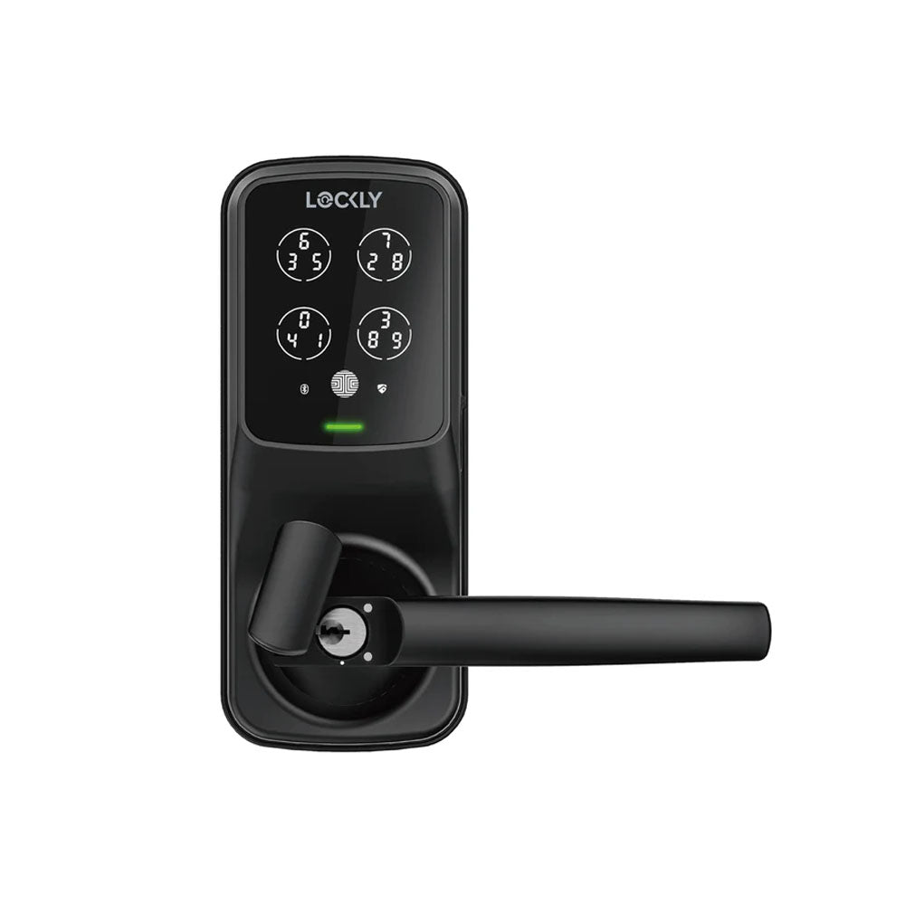 Lockly - PGD678W - Dual Locking Deadbolt and Latch - Fingerprint Reader - Wi-Fi/Bluetooth App - Keypad - Duo Compact Interconnected Editon