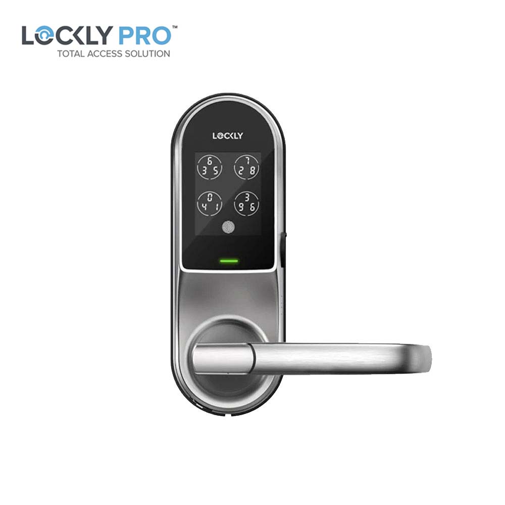 Lockly Guard - PGD698L - Doorbell Video Camera Smart Lock - Latch Lever Set - Fingerprint Reader - Wi-Fi/Bluetooth App Vision Latch 698L