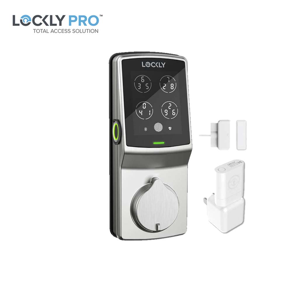 Lockly Guard - PGD728WU - Keypad - Biometric Fingerprint Reader - Wi-Fi/Bluetooth App - Fire Rated - Deadbolt 728WU - Satin Nickel