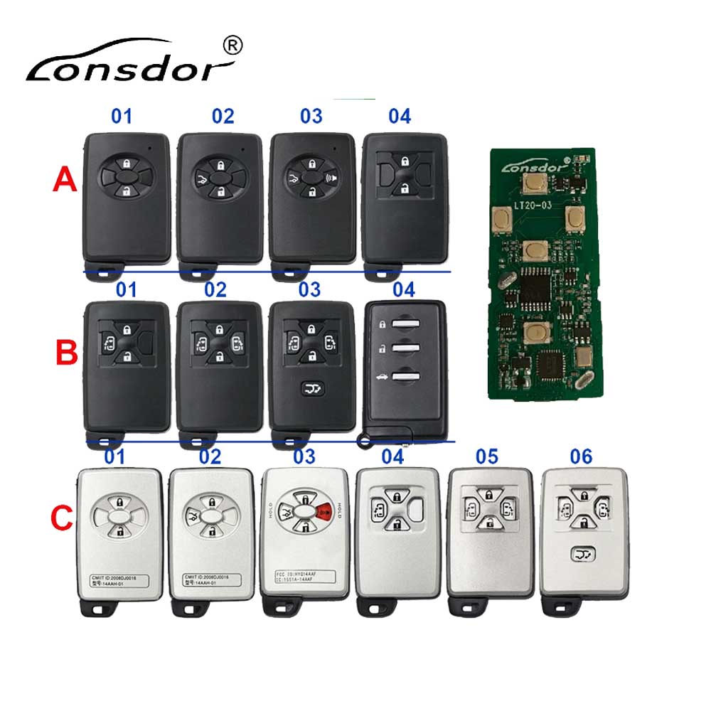 Lonsdor LT20-03 Universal Smart Key Remote Board 4D Chip for Toyota Previa Alphard Vellfire