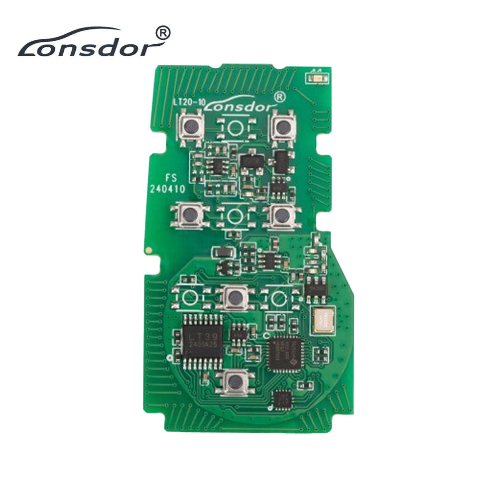 Lonsdor LT20-10 6-Button Universal Smart Key Remote Board - K518 / KH100+ Switchable Frequency - 8A+BA Chip for Toyota