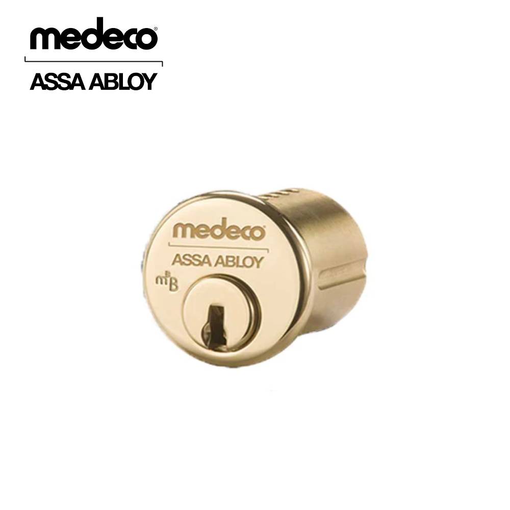 Medeco - 100100J-05-DLT-Z02 - Mortise Cylinder MedecoÂ³ Bi-Level with 5-Pin DL Keyway and 1 - CT-Z02 Adams Rite Cam - 05 (Bright Brass)