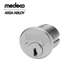 Medeco - 100100T-26-DLT-Z01 - Mortise Cylinder MedecoÂ³ with 5-Pin DL Keyway and 1 - CT-Z01 Standard Yale Cam - 26 (Satin Chrome)