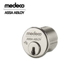 Medeco - 100200J-26-DLT-Z01 - Mortise Cylinder MedecoÂ³ Bi-Level with 6-Pin DL Keyway and 1-1/8 - CT-Z01 Standard Yale Cam - 26 (Satin Chrome)