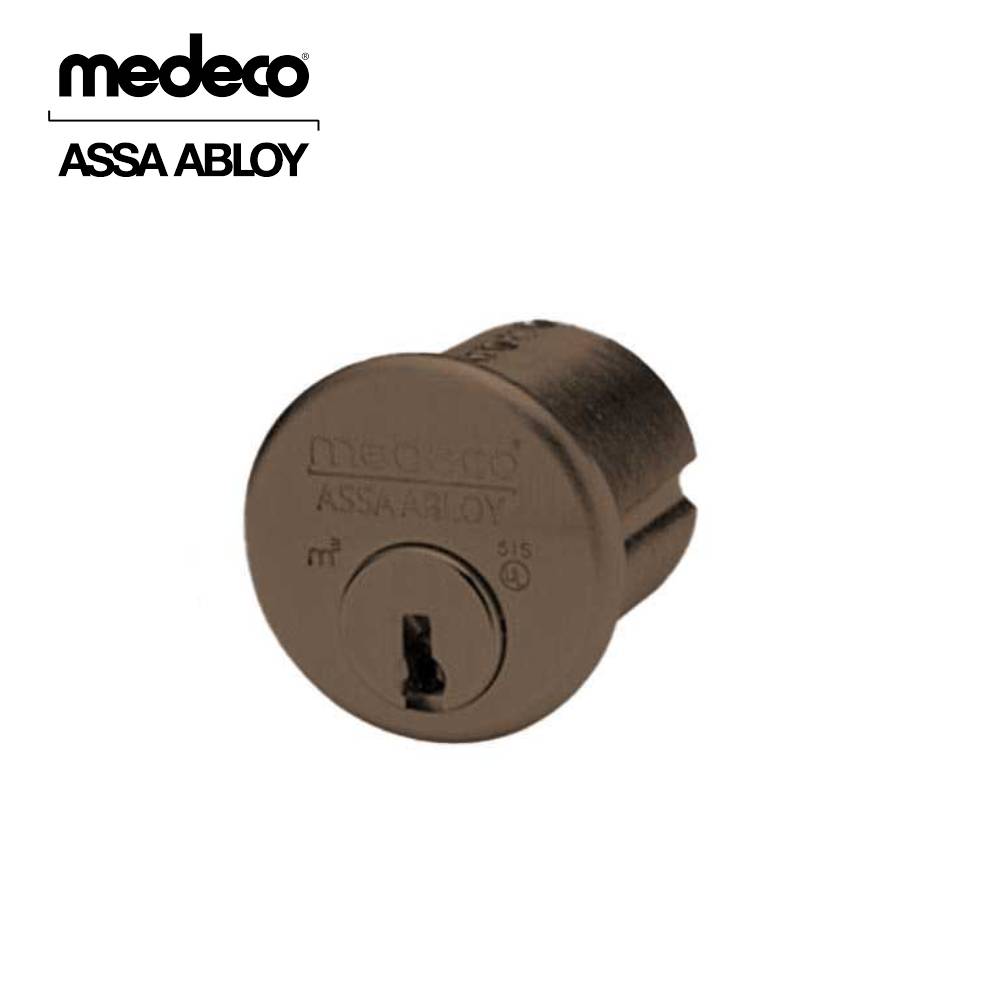 Medeco - 100200T-24-DLT-Z02 - Mortise Cylinder MedecoÂ³ with 6-Pin DL Keyway and 1-1/8 - CT-Z02 Adams Rite Cam - 24 (Dark Bronze)