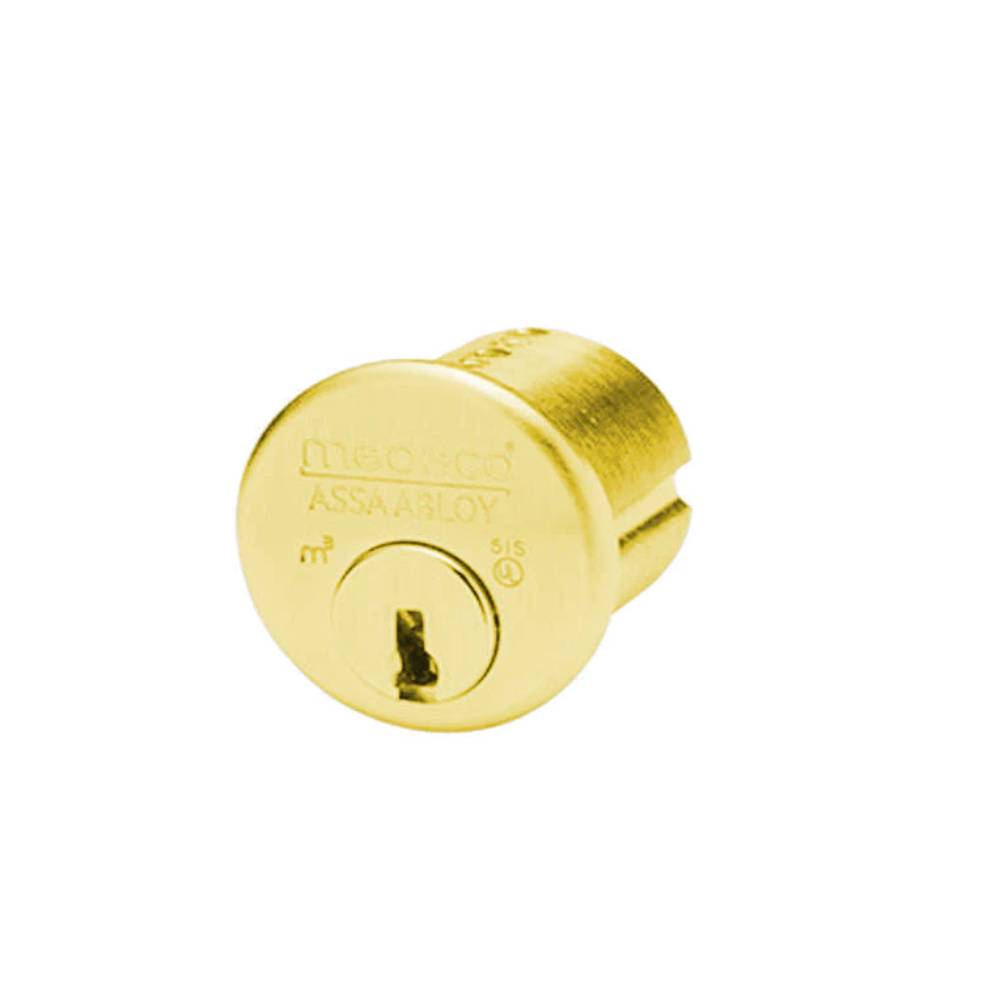 Medeco - 100200T-05-DLT-Z01 - Mortise Cylinder MedecoÂ³ with 6-Pin DL Keyway and 1-1/8 - CT-Z01 Standard Yale Cam - 05 (Bright Brass)