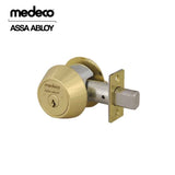 Medeco - 11C603J-05-DLT - Maxum Commercial Deadbolt with 6 Pin DL Keyway Single Cylinder and 2-3/8 Backset - MedecoÂ³ BiLevel - 05 (Bright Brass)