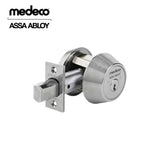 Medeco - 11C603J-26-DLT - Maxum Commercial Deadbolt with 6 Pin DL Keyway Single Cylinder and 2-3/8 Backset - MedecoÂ³ BiLevel - 26 (Satin Chrome)