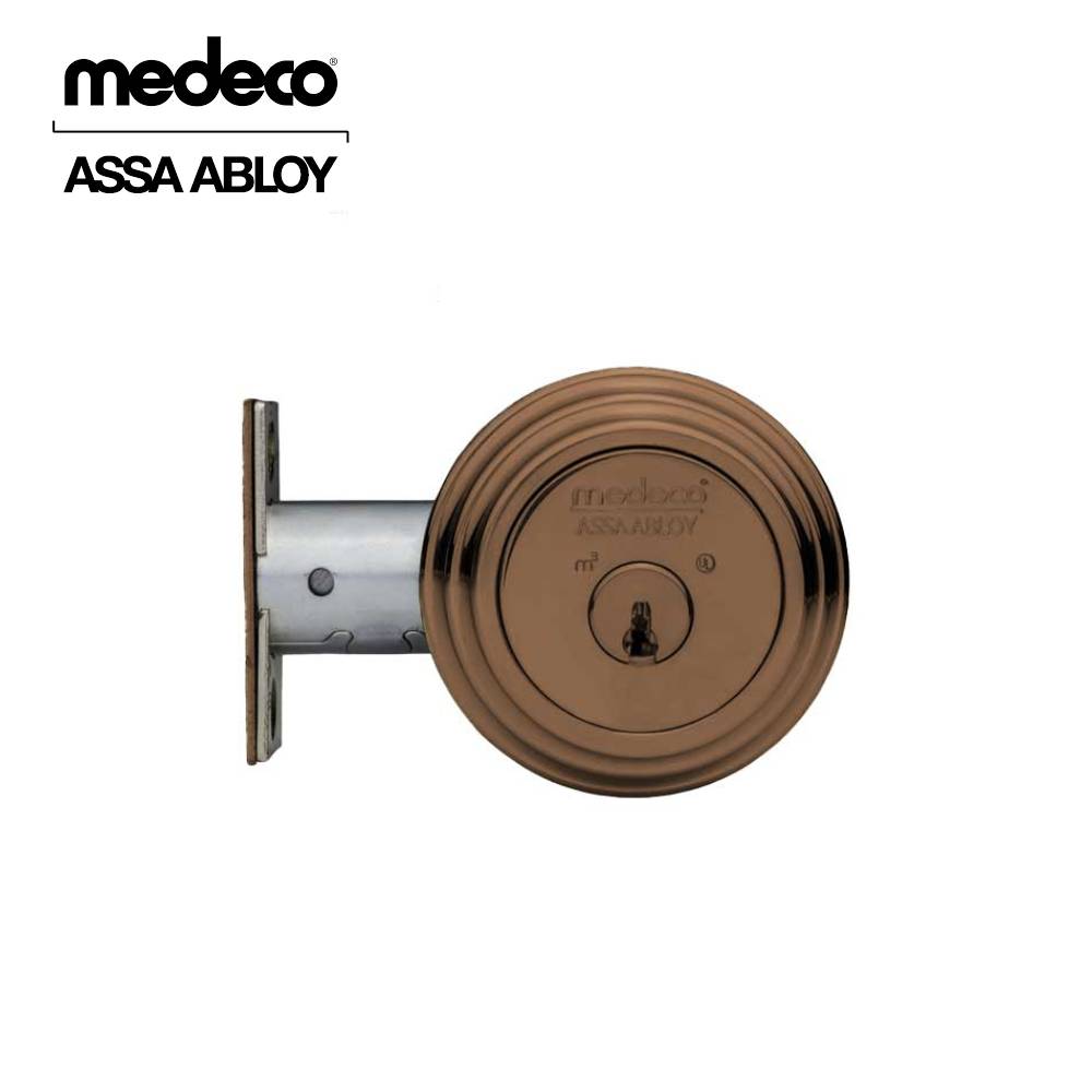 Medeco - 11C603T-24-DLT - Maxum Commercial Deadbolt with 6 Pin DL Keyway Single Cylinder and 2-3/8 Backset - MedecoÂ³ - 24 (Dark Bronze)