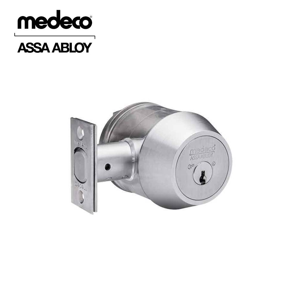 Medeco - 11C603T-26-DLT - Maxum Commercial Deadbolt with 6 Pin DL Keyway Single Cylinder and 2-3/8 Backset - MedecoÂ³ - 26 (Satin Chrome)